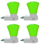 IMPERIAL TECHNOCART Small Triangle Type 2 Pin Night Lamp 0.5 Watt Plug & Play Bulb for Bedroom, Living Room, Zero Watt Light Direct Socket Night Lamp (Pack of 4)