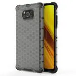 Accessories Kart Poco X3 Pro Black Polycarbonate Honey Comb Hard Case With Edge To Edge Boom Case