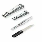 GUBB Nail Care Kit - Toe Nail Clipper, Finger Nail Cutter, Nail Filer & Flat Tweezer