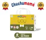 Chuchumama taped style baby diaper Medium (M) Size Baby Diaper taped, 50 count, with CHUCHUMAMA BABY WIPES (80 PIECES )