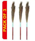 HELPER BROOM SINGLE WITH LACE WORK - PACK OF 3 .