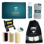 ROYAL CARE PROFESSIONAL PREMIUM ADVANCE SPRAY CLEANER KIT for Shoe |SPRAY CLEANER 200 ML + BRSUH SOFT + BRUSH MEDIUM + BRUSH HARD + MICROFIBER CLOTH + BLACK BAG + SHOE WIPES + SHINE SPONGE | Works on Leather, Whites, Nubuck, Golf Shoes, Basketball Shoes