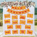 Zyozique Haldi Ceremony Decorations Kit, Backdrop Decoration For Haldi Ceremony - Mehendi Decorations Items For Home - Haldi Ceremony Banner With Ph