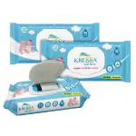 Kressa Baby Wet Wipes With Lid | 99% Water |72 Wipes Per Pack (Pack of 3)