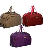 Zerus Multicolor Polyester Strolley Duffel Bag 60L