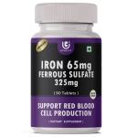 UPGEVIT Iron 65mg With Calcium Supplement support red Blood Cell Production (90 Tablets)