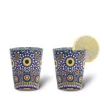 KOLOROBIA Moroccan Inspiration Shot Glass,Clear Shot Glass with Heavy Base for Everyday Drinking Whiskey, Tequila, Vodka, Liqueur, Bars, Cocktail Glasses, Gifts for Men, 30 ML(Pack of 2)