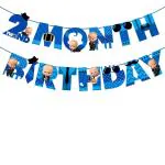 Zyozique 2nd month birthday decorations for boy /2nd month baby photoshoot items /2nd month baby boy photoshoot props /2nd months banner/2nd month birthday decoration set /2 Month Birthday Banner