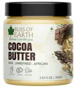 Bliss Of Earth 100% Pure Organic African Cocoa Butter Raw For Body Lotion, Stretch Marks, Chocolate Making, Lip Balms, DIY Creams & Moisturizer, PETA Approved, 100Gm