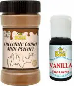 Mr.Kool Chocolate Camel Milk Powder 50 g| Vanilla Food Essence 20ml Combo (50G, 2OML)