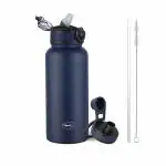 Pigeon Rush Thermos Stainless Steel Sipper Flask with Straw 1000 ml - Blue