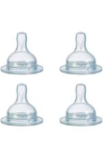 Naughty Kidz Clear Silicone Wide Neck Nipple Pack of 4