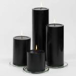 Sapi’S Black Paraffin Wax Scented Pillar Candle, Musk (Pack Of 4)