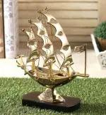 DSH CRAFTING YOUR CURIOSITY Brass Ship/Boat Showpiece Item, Perfect for Home Decoration and Gifting.