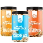 Nutri Organics (Almonds 150 g, Cashews 150 g, Raisins 150 g) Premium Dry Fruits & Nuts Combo