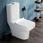LAPO Ceramic European Toilet/Commode with Dual Flush Systems | Soft Close Toilet Seat | Floor Mounted | Water Saving | - 9 Inch-HLT