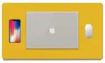 Wolblix Dual Side Large Mouse Pad Waterproof Desk Writing Pad for Office and Home Desk Supplies for Keyboard and Mouse YELLOW & BLUE (80 X 40 CM)