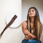 Hair Originals 100% Natural Hair Clip In Color Streaks- 24 Inches, Single Clip, Mysterious Mocha