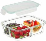 JIGSHTIAL Microwave Oven Safe Glass Lunch Box 1000 ml