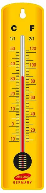 Omsons Room Temperature Thermometer, Small Size Plastic Body, Range 10 To 50 Degree C, Without Certificate - Pack Of 10