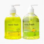Nano Fresh Lemon & Tulsi + Yuzu & mint | Cleansing Hand Wash 300ml *2 | Blended with Shea Butter and Glycerine | Kills 99.9% Harmful Germs | Antibacterial Formula | 3X Hydrating and Moisturizing