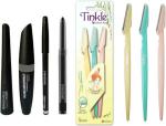 Bingeable 3 in 1 Black Smudge Proof Kajal with Eye Makeup Kit and Eyebrow Razor (Set of 8)