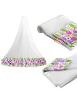 VParents Mosquito Net for Baby Cradle Jhula Saree Swing with Zip Opening at Bottom