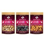 SoftArt Dry Fruits Combo Of Royal Jumbo Pista,Plum ,Salora Selected - (Pack of 3, 100 g Each)