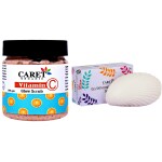 Caret Organic Vitamin C Glow Scrub (100g) AND Glutathione & Vitamin C Soap (75g)- Pack of 2
