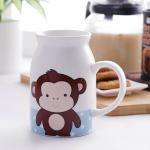Clay Craft Fine Ceramic Animal Printed Kids Milk Mugs - 1 Pc - 350 ml