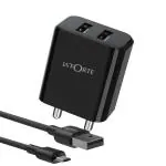 LaForte Mobile 2.1 Amp Wall Dual USB Charger with 1 Mtr Fast Charging Micro USB Data Cable