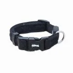 Plushmate x Petaholic Soft Air Mesh Adjustable Reflective Dog Neck Collar Belt with Quick Release Buckle & Strong Metal D Ring Suitable for Small, Medium and Large Dogs (Small, Black, 20 mm)