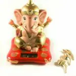WELNO International Lord Ganesha Ji, Ganpati, Ganesh Murti for Car Dashboard Office & Home Decor, Idol for Gift - Small and Cute Ganesha Statue with Waving / Moving Hands with Solar Power