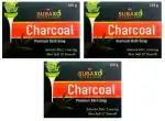 Subaxo Herbal Activated Charcoal Soap | Bathing Bar | Ayurvedic Soaps| Deep Cleaning | Anti Pollution | Glycerine Soaps | Leaves Skin Soft & Smooth| (100 g Each , Pack Of 3)- For Women & Men