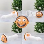 Kookee Silicone Smoking Pipe, Unbreakable Tobacco Pipes with Glass Bowl, Rick and Morty-2, White