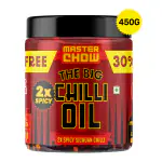 MasterChow 2x Chilli Oil Spicy Sichuan Chilli Oil (450gms) - 30% Extra | Hot & Big | Made with Crunchy Garlic & Red Chillies