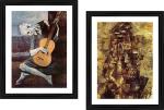 DECOR ADVENTURES The Old Guitarist and Man with Guitar by Pablo Picasso Wall Painting 16 x 21 inch (Set of 2)