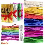 Konfiz Gold, Silver, Purple, Red Chocolate Twist Ties Wires For Chocolate Wrapping Bag Ties (Pack Of 700)
