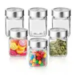 Treo by Milton Cube Transparent Glass Storage Jars (180 ml) pack of 6
