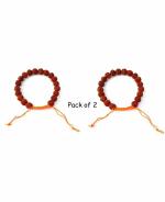 CREYENTES Rudraksha Wrist MalaBracelet Meditation Rudraksha Stretchable Bracelet Rudraksha 5 Mukhi Paanch Mukhi 5 Face Bracelet for Meditation (Wrist Band) (Pack of 2)