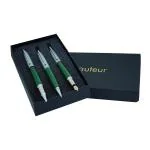 Auteur Focus Green Brass Blue Ink Roller Ball Pen, Fountain Ink & Ball Pen (Pack Of 3)