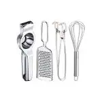 DreamBasket Stainless Steel Lemon Squeezer & Grater & Pakkad & Egg Whisk for Kitchen