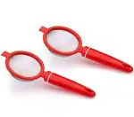 Plastic Body Steel Jali Tea Strainer Chalni, MultiColour (Pack of 2)
