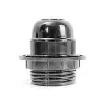 ALUCIFIC E27 Black Holder (Regular Screw Type) with Ring, Lamp Shade Holder, Pack of 2