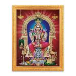BM TRADERS Samayapuram Mariamman Sparkle Print Digital Photo in Religious Golden Wall Hanging Frame Big (14 x 18 inch)