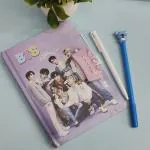 Topgifties pack of 2 items) BT21 Diary For Boys Cartoon Lock Password Diary For Kids BT21 Diary With Pen For Kids Boys School Return Gifts