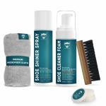 ROYAL CARE PROFESSIONAL Shoe Cleaner Foam Kit |FOAM 150 ML + POLISH 200 ML + MICROFIBER CLOTH + BRUSH + SHINE SPONGE | Cleaning Foam | Works on Leather, Whites, Nubuck, Golf Shoes, Basketball Shoes, Boots, Sandals