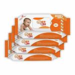 Coo Coo Baby Wet Wipes, Soft Moisturizing with Flip-Flope - 80 Count (Pack of 4)