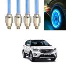 Feelitson Blue Car Tyre Led Light Rim Valve Cap Flashing With Motion Sensor Blue For Creta 2019 (Pack Of 4)