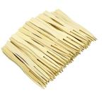 ALU-FRESHH EOS Disposable Wooden Fruit Fork Sets | Mini Fork for Snacks | Eco-Friendly Wooden Cutlery | Bamboo Party Forks | Mini Cocktail Picks |Fruit Appetizers Dessert Forks (Pack of 100, 3.5 inches)